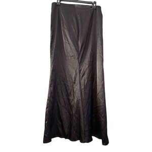 Black Satin Maxi Slip Skirt
